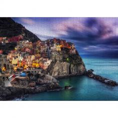 Puzzle 1000 pièces : Manarola au crépuscule, Cinque Terre, Italie   