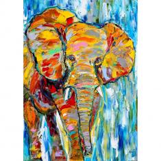 Puzzle 1000 Pièces : Éléphant coloré
