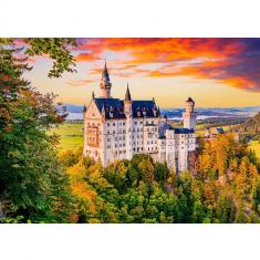 Puzzle 1000 pièces : Château de Neuschwanstein en automne, Allemagne   