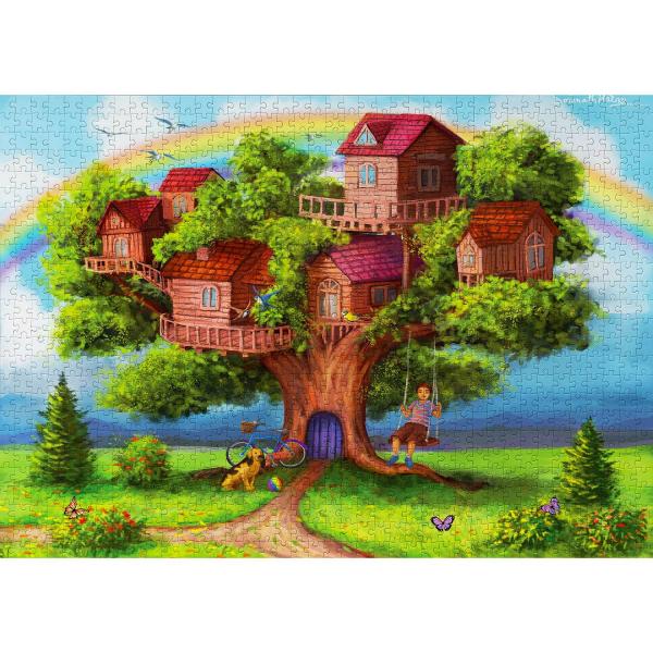 Puzzle 1000 Pièces : Cabanes dans les arbres - Enjoy-2053