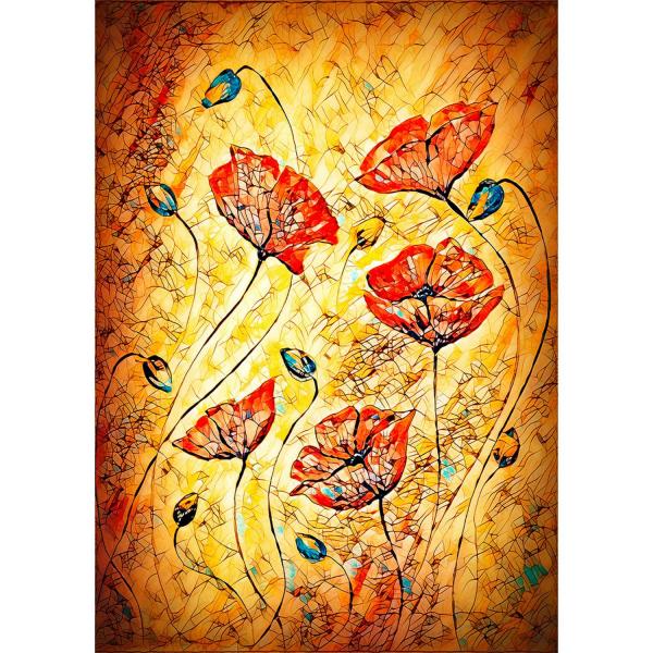 Puzzle 1000 piezas: Pintura Amapolas Rojas    - Enjoy-1380