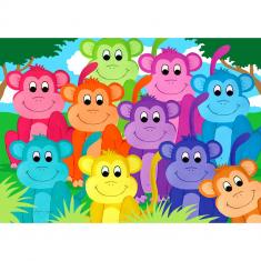 Puzzle 1000 pièces : Rainbow Monkeys 