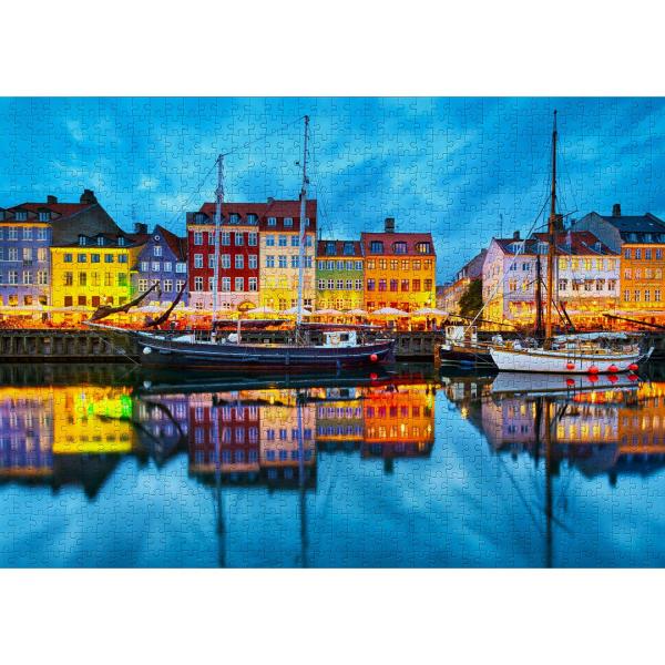 Puzzle 1000 Teile :  Alter Hafen von Kopenhagen - Enjoy-2066