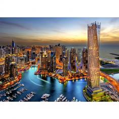 Puzzle de 1000 Piezas : Puerto deportivo de Dubái de noche
