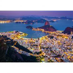 Puzzle 1000 Teile :  Rio de Janeiro bei Nacht – Brasilien