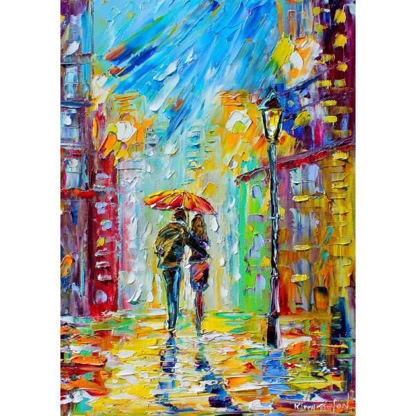 Puzzle 1000 pièces : Rainy Romance in the City  - Enjoy-1431