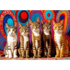 Puzzle de 1000 Piezas : Cinco gatos