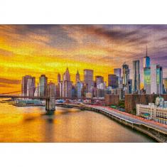 Puzzle 1000 pièces : Skyline de New York au crépuscule   