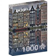 Puzzle 1000 pièces : Maisons d'Amsterdam    