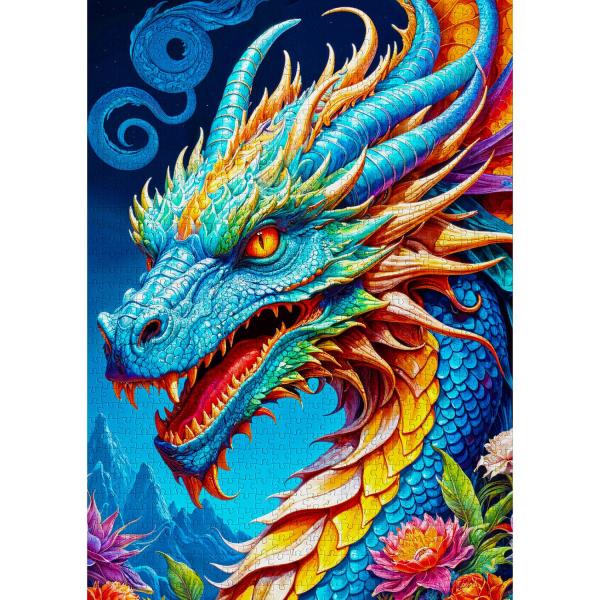 Puzzle 1000 Teile :  Blauer Drache - Enjoy-2143