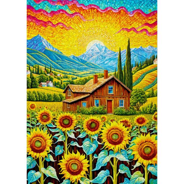 Puzzle 1000 Teile :  Sonnenblumenhaus - Enjoy-2145