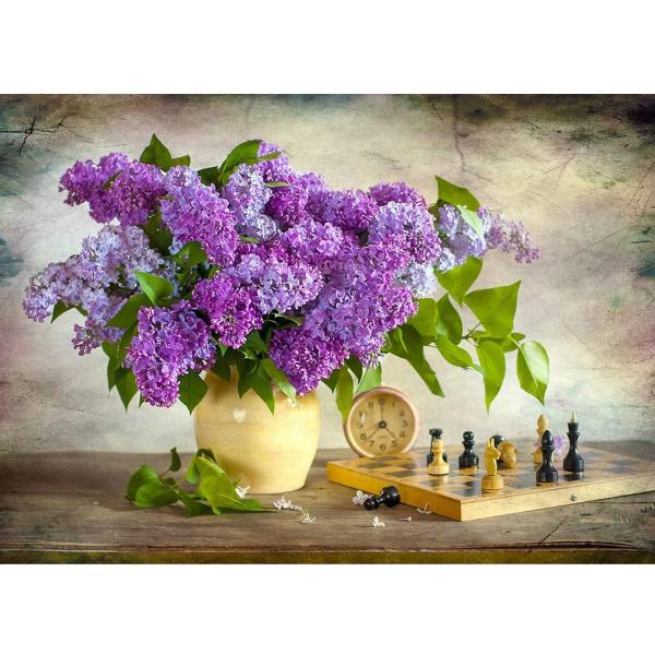 Puzzle 1000 Pièces : Lilas et Échecs - Enjoy-1338