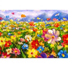 Puzzle 1000 Pièces : Prairie fleurie colorée