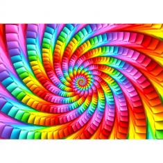 Puzzle 1000 Pièces : Spirale Arc-en-Ciel Psychédélique