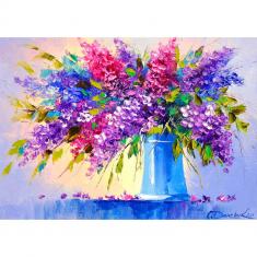 Puzzle 1000 Pièces : Bouquet de Lilas dans un Vase