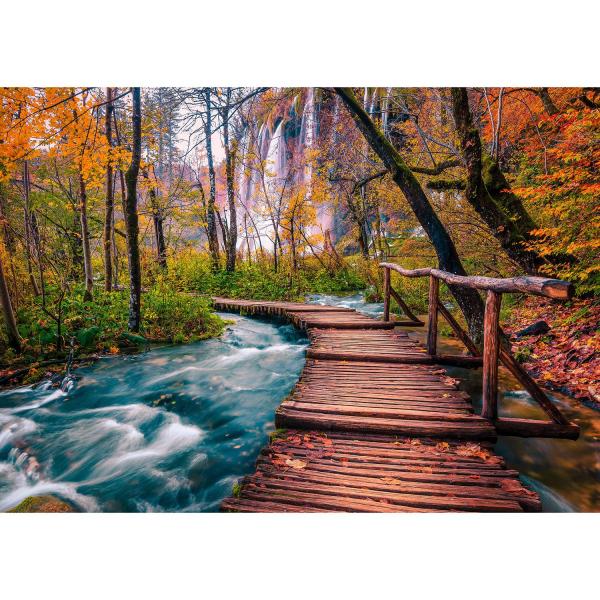 Puzzle 1000 Pièces : Ruisseau forestier à Plitvice - Croatie - Enjoy-1089
