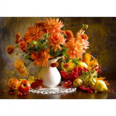 Puzzle 1000 Pièces : Nature morte aux dahlias oranges