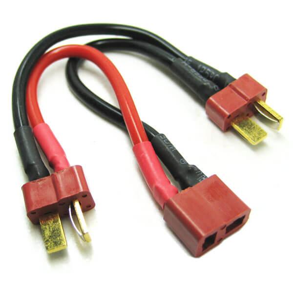 Deans 2S Battery Harness pour 2 Packs In Series 14AWG (1.62mm diam - 2.08mm2 sect) Silicone - ET0707