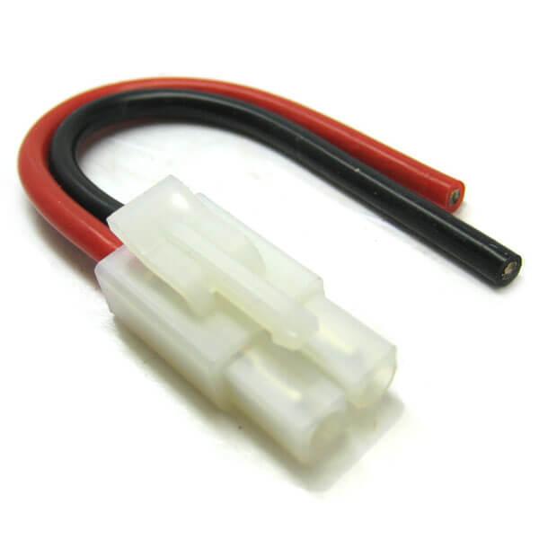 Connecteur Male Tamiya cable 10cm 14AWG (1.62mm diam - 2.08mm2 sect) Fil Silicone - ET0628