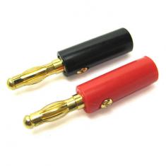 4.0Mm Gold Connector,Rouge&Noir Banana Plugs