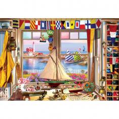 Puzzle mit 550 Teilen: Leuchtturm-Dose – Metallbox