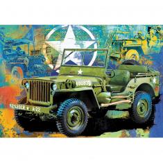 550 piece puzzle: Metal box: Military Jeep
