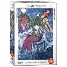  Puzzle 1000 pièces : Le violoniste bleu, Marc Chagall