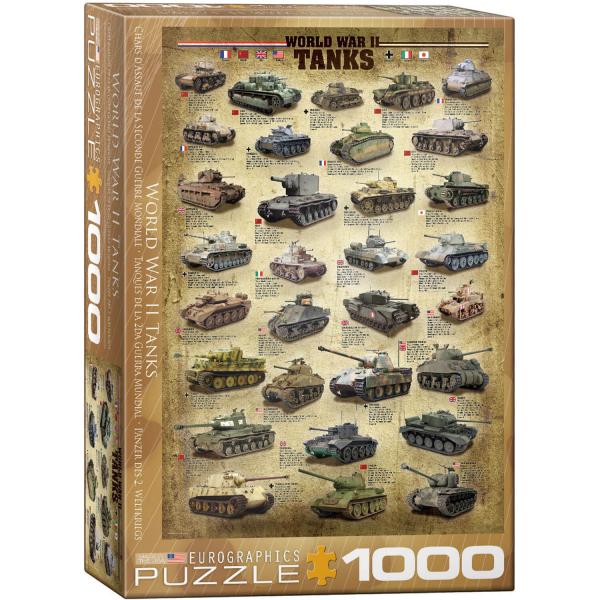 1000 pieces jigsaw puzzle: tanks of the second world war - EuroG-6000-0388