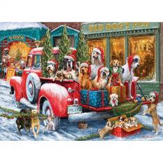 Puzzle 1000 pieces : Dogs on Truck by Ali Corti