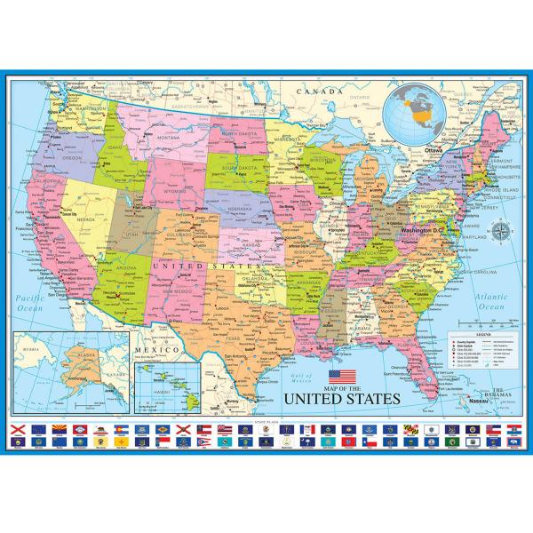  1000 pieces puzzle: Map of the United States - EuroG-6000-0788