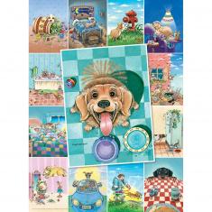 500 große Puzzleteile : Hundeleben