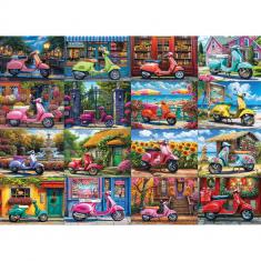 Puzzle 1000 pieces : 16 Scooters by Bigelow