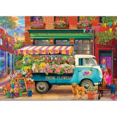 Puzzle 1000 pieces : VW The Flower Van by Bigelow