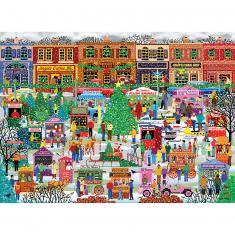 Puzzle de 500 piezas grandes : Fiesta navideña en el centro