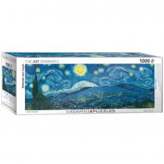 Puzzle panorámico de 1000 piezas: Panorama de la noche estrellada, Vincent Van Gogh