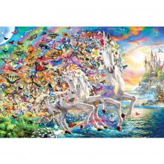 Puzzle de 2000 piezas: unicornio de fantasía