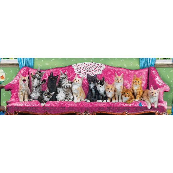 1000 pieces puzzle panoramic : Kitty Cat Couch - EuroG-6010-5629