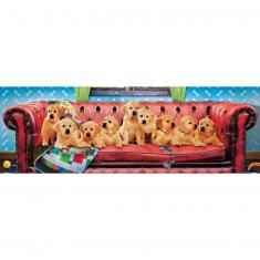 1000 Teile Puzzle Panorama : Labrador Hundesofa