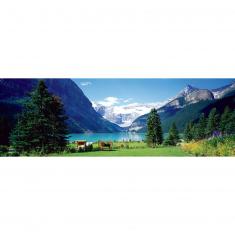 Puzzle 1000 pièces panoramique : Lac Louise Les Rocheuses canadiennes