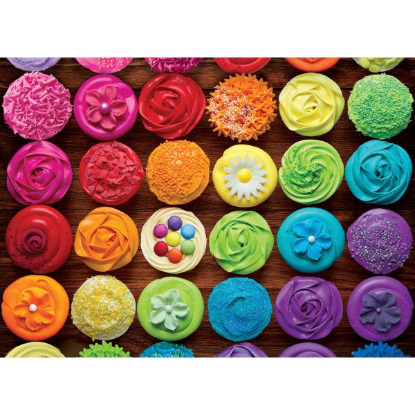 1000 Teile Puzzle: Cupcake Regenbogen - EuroG-6000-5625