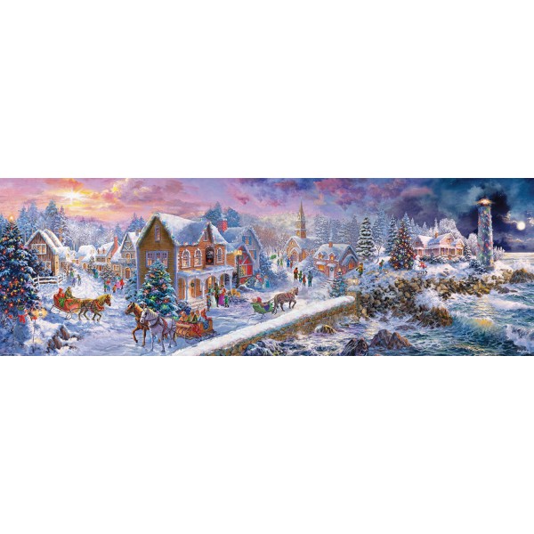1000 pieces panoramic jigsaw puzzle: Christmas by the sea - EuroG-6010-5318