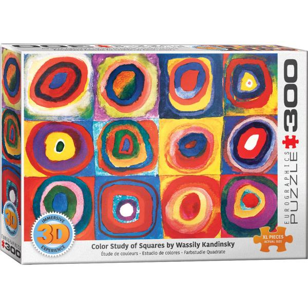 300 pieces XL puzzle : 3D Lenticular : Color Study of Squares, Wassily Kandinsky - EuroG-6331-1323