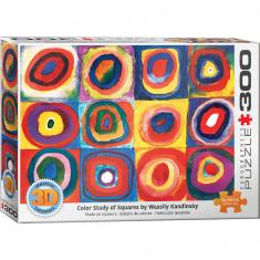 Puzzle 300 pieces XL : 3D Lenticulaire : Etudes de couleurs, Wassily Kandinsky