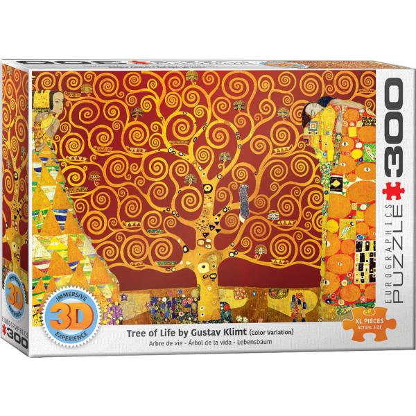 300 Teile XL-Puzzle: 3D Lenticular: Lebensbaum, Gustav Klimt - EuroG-6331-6059