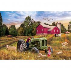 Puzzle 550 pièces : Boîte métal : Tracteur