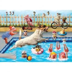 500 piece puzzle : Crazy pool day by Lucia Heffer
