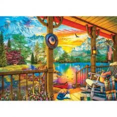 500 piece puzzle : Early morning fishing