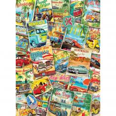 Puzzle 1000 pieces: Old travel advertisements
