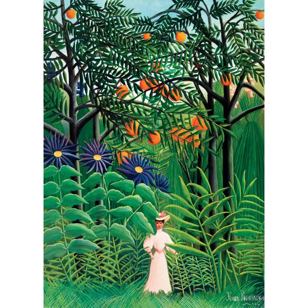 Puzzle 1000 pièces : Femme marchant dans une forêt exotique, Henri Rousseau - EuroG-6000-5608