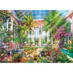 Puzzle de 1000 piezas: Conservato de verano en el jardín de cristal